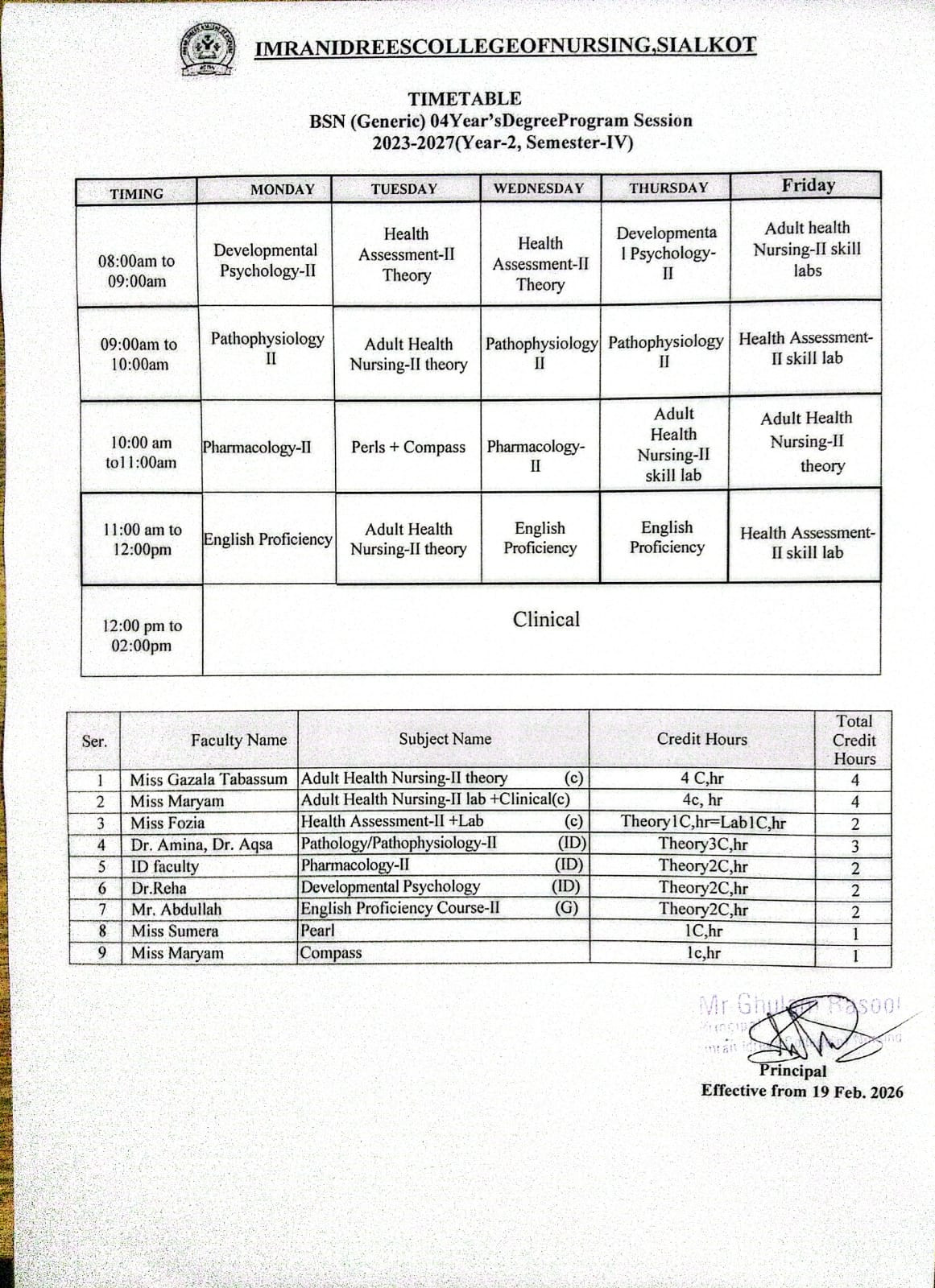 Attachment 4th semester time table ...jpeg